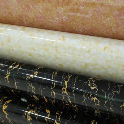 High Glossy Marble Design Vinyl Pvc Decorative Foil For Kitchen Cabinet Counter Top