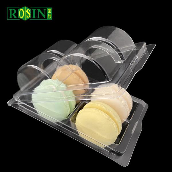 4 Cavity Clear Plastic Macaron Trays Clamshell Packaging Container