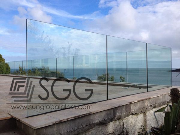 10mm thickness tempered balcony glass panels