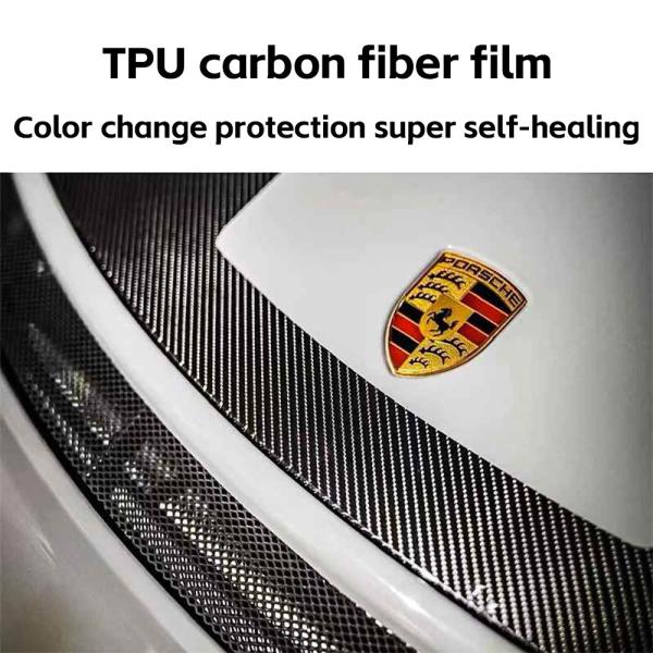 High Gloss Vinyl Car Wrap Roll 3D Carbon Fiber BLACK Self Adhesive Easy Maintenance