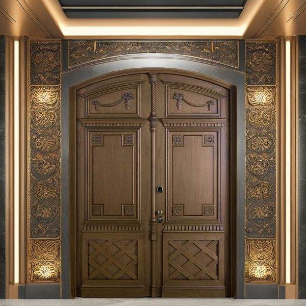 Villa Steel Arch Top Entry Door Polymer Manual Swing Door