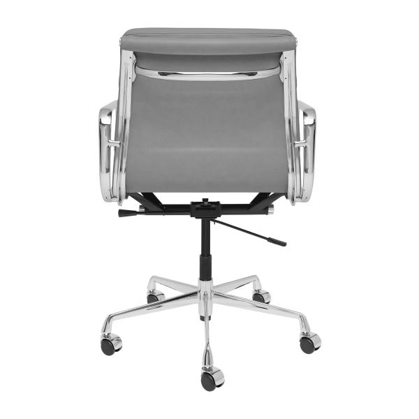 Modern Leather Office Chair / Low Back Soft Pad Office Manager Chair In Grey