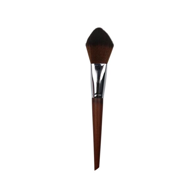 Square Loose Powder Facial Makeup Brush Copper Ferrule Solid Wood Single