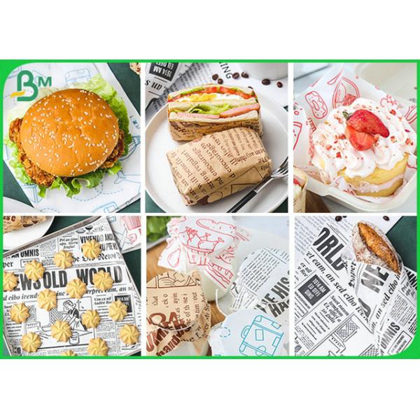 Oil proof 35gsm 38gsm Greaseproof Paper For Hamburg Wrapping Food Grade Oil proof 35gsm 38gsm Greaseproof Paper For Hamburg Wrapping Food Grade