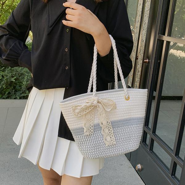 Custom Logo Handmade Luxury Tote Handbag Beach Bag Straw Bags Tote Summer Beach Bag For Women Raffia Straw Crochet Pattern