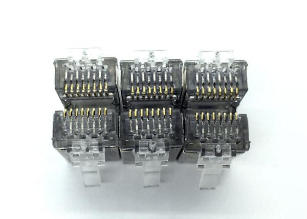 Conector dos ethernet do ftp 8P8C RJ45, conectores RJ45 para o cabo Cat6 com uma parte dianteira do furo