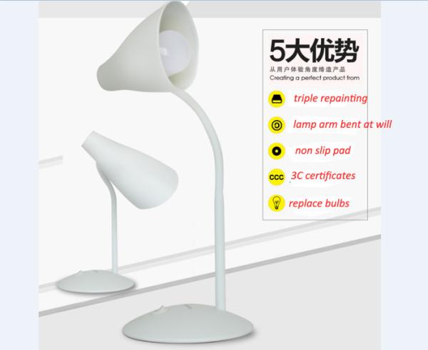 Eye Caring Dimmable LED Table Lamp Bending Study Office 3 Color AC110-220V