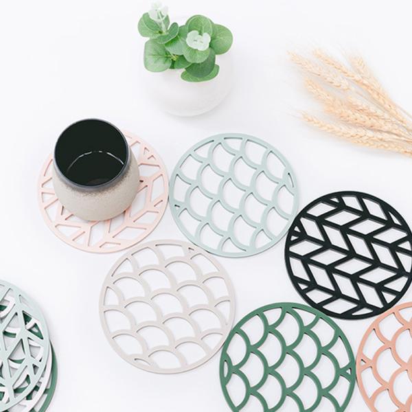 Tabela irregular colorida feita sob encomenda barata Mat Cup Placemat Pads resistente ao calor do silicone
