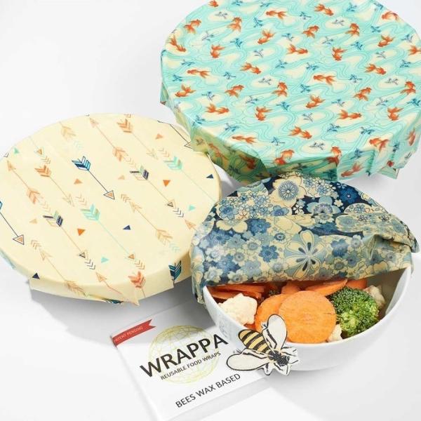 100% Cotton Sustainable Food Storage With Beeswax Wraps Reusable