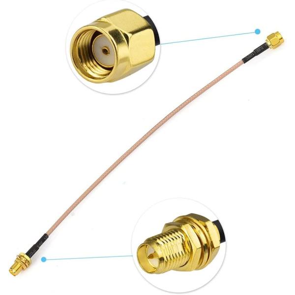 Copper WiFi Radio Frequency Antennas Extension Cable RP-SMA Male To Female