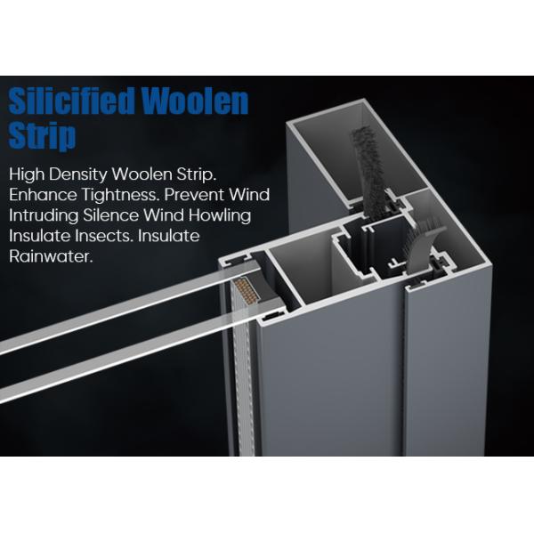 Energy Efficiency Hurricane Impact Black Aluminium Sliding Windows Single Glass