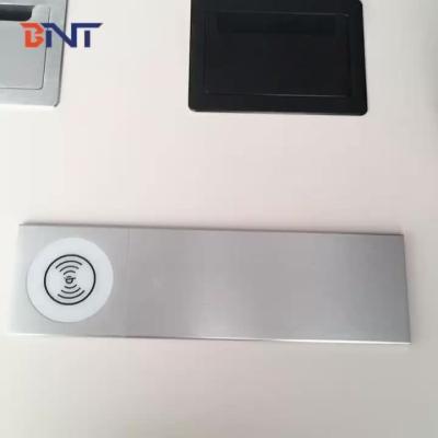 BNT Office Wireless Charger Hidden Manual Slip Open Cover Tabletop Socket with Aluminum Alloy Cover