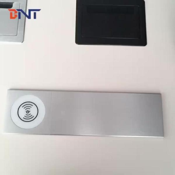 BNT Office Wireless Charger Hidden Manual Slip Open Cover Tabletop Socket with Aluminum Alloy Cover