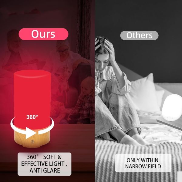Adjustable Brightness Sleep Aid Lamp 100V - 240V Red LED Night Lights With 4 Light Modes