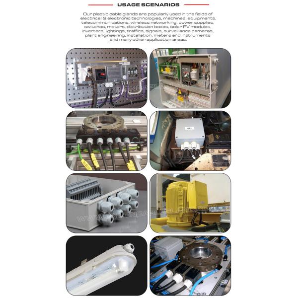 PG7-PG48 Nylon Adjustable Cable Glands, PG Plastic Compression Glands IP68 Connectors for Electric Equipment