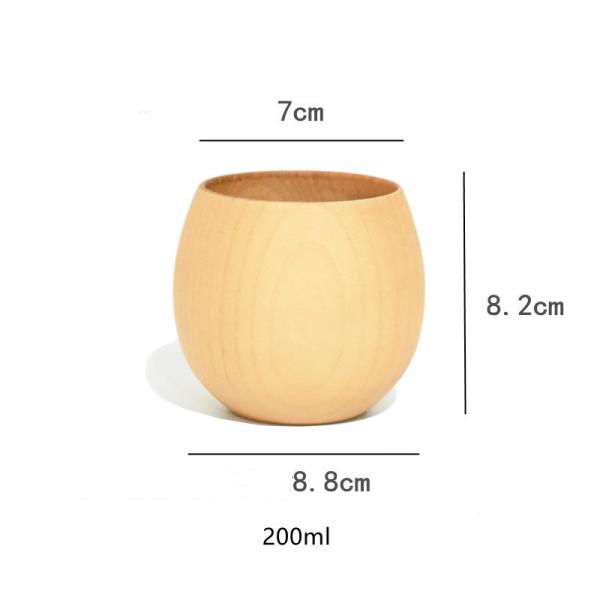 250ml Wooden Drinking Cups Practical Log Color Jujube Japanese Wooden Tea Cup