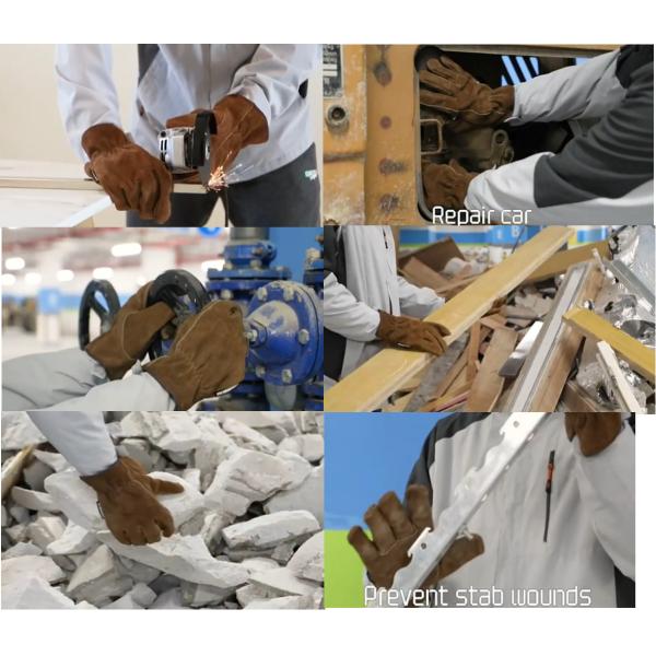 XXS Heavy Duty Hand Leather Gloves Safety Thorn Proof For Driving