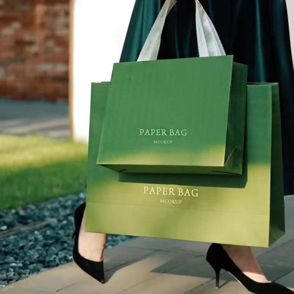 ODM Grapefruit Color Paper Garment Bags Custom Printed Paper Take Out Bags