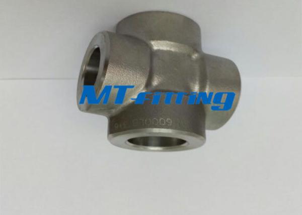 Socket Welded F304L / 316L Forged High Pressure Pipe Fitting Stainless Steel Cross