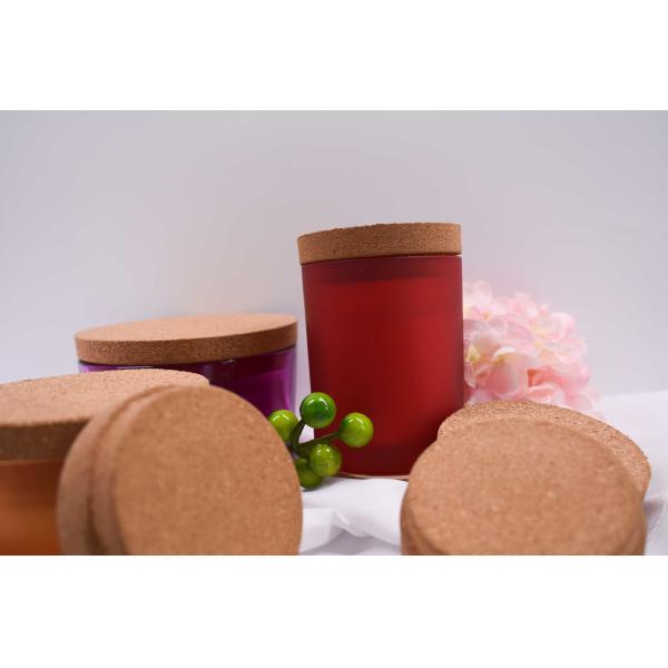 OEM Frosted Tinted Glass Candle Jar Cork Stopper Tightly Airtightness