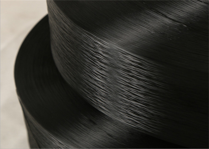 Raw Black 300D / 96F High Tenacity Polyester Filament Yarn , Polyester Dope Dyed Yarn