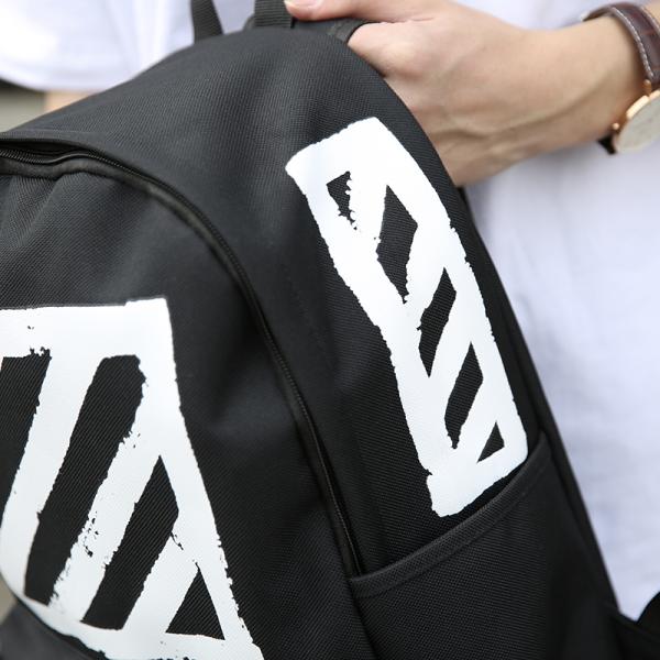 The Streets Of Personality Backpack Striped Printed Youth Backpack Student Bag Travel Pack