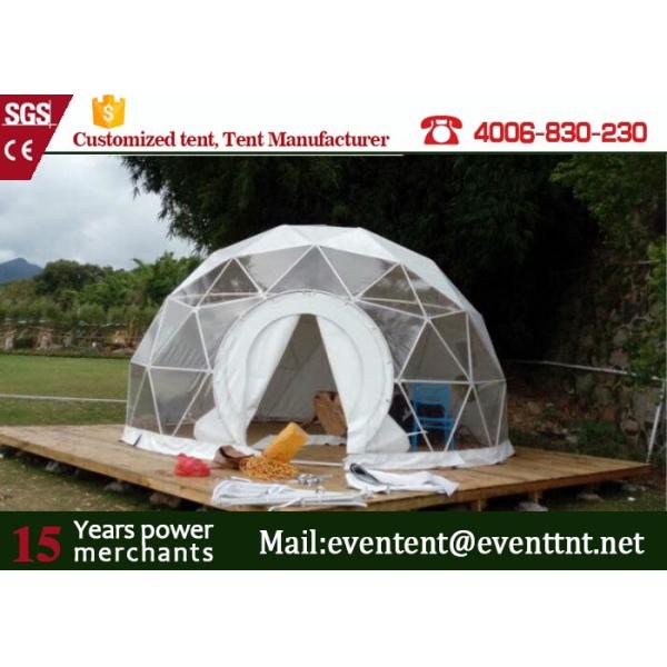 Luxury Camping Tent Geodesic Dome 6m Diameter 6 - 8 Person With Clear Walls