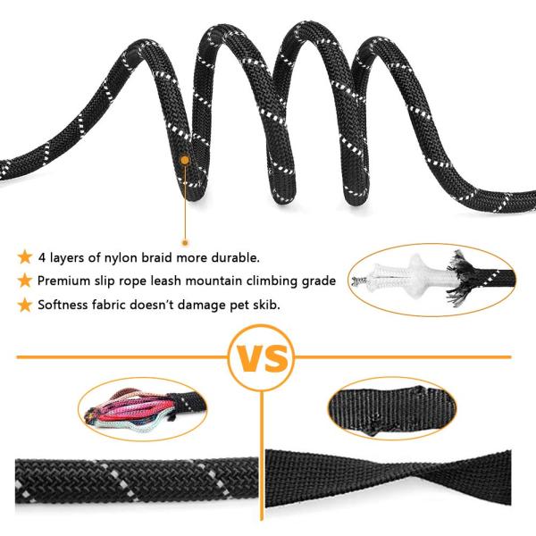 Shock Absorbing Bungee Nylon Dog Leash 2 Padded Traffic Handle Training Pet