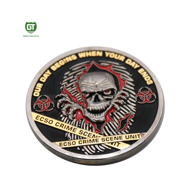 Engravable firefighter two-sided Irish challenge coins medal display