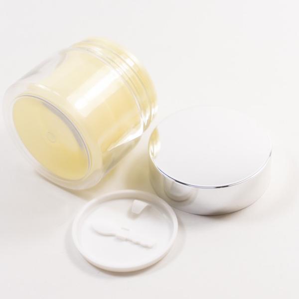 Large Size 300ml Hair Mask Clear Plastic Jars Double Wall Cylinder Shape