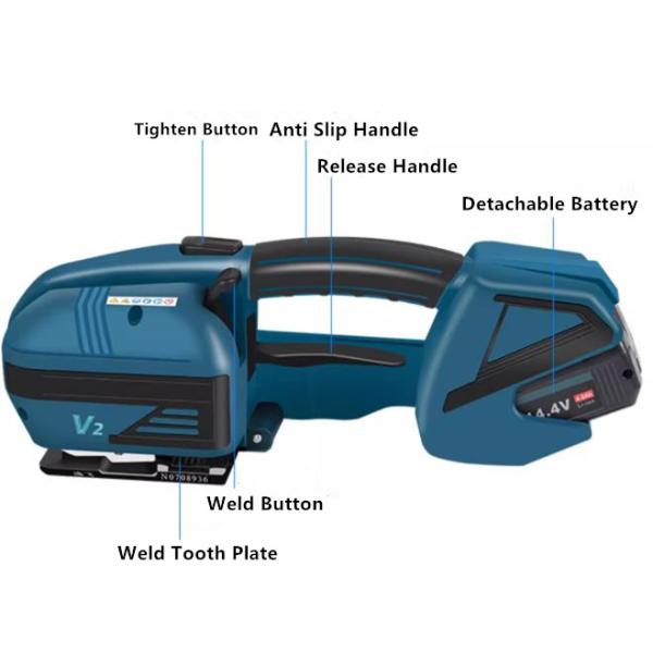 Hand-held Semi Automatic Strapping Wrapping Tool With Rechargeable Battery 13-16mm