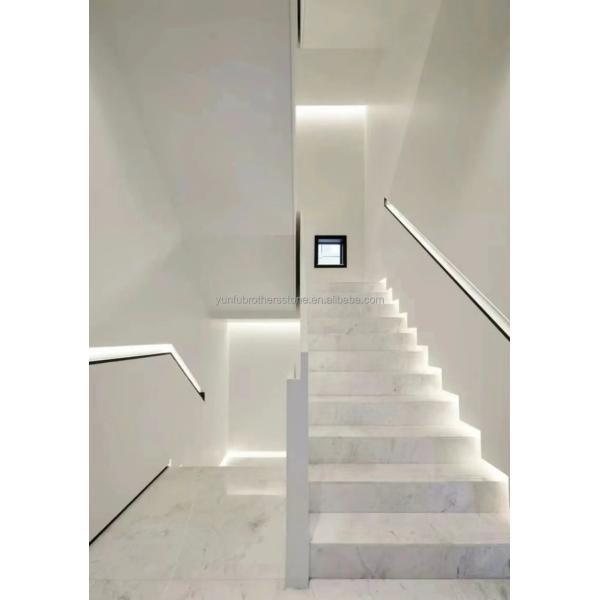 Indoor Villa Modern Natural Stone Stairs Design for Polished Straight Steps