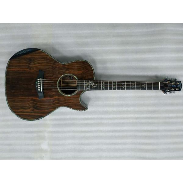 AAAA handmade all Solid ebony wood single cut guitar 14 frets imported wood armrest GA acoustic electric guitar