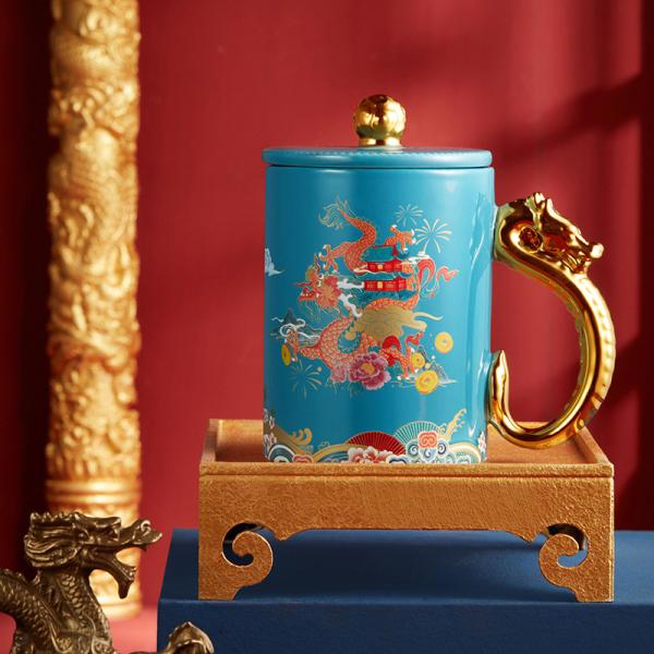 Ready To Ship In Stock Durability Gold Handle Round Coffee Mug Customized Number Of Pieces