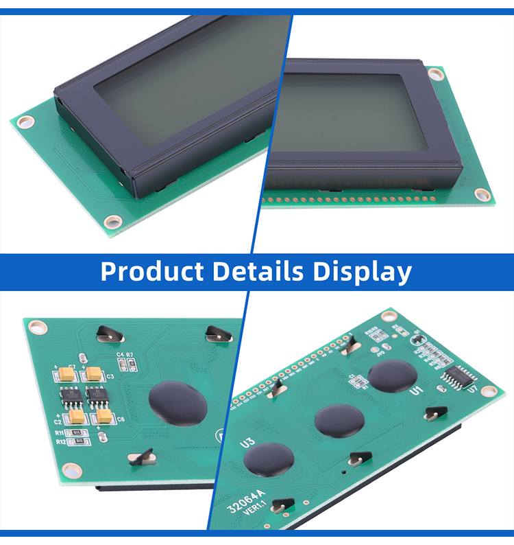 Grey Film 32064A 5V KS0108 Controller 190X54X13.6MM InduStrial LCD Display Screen