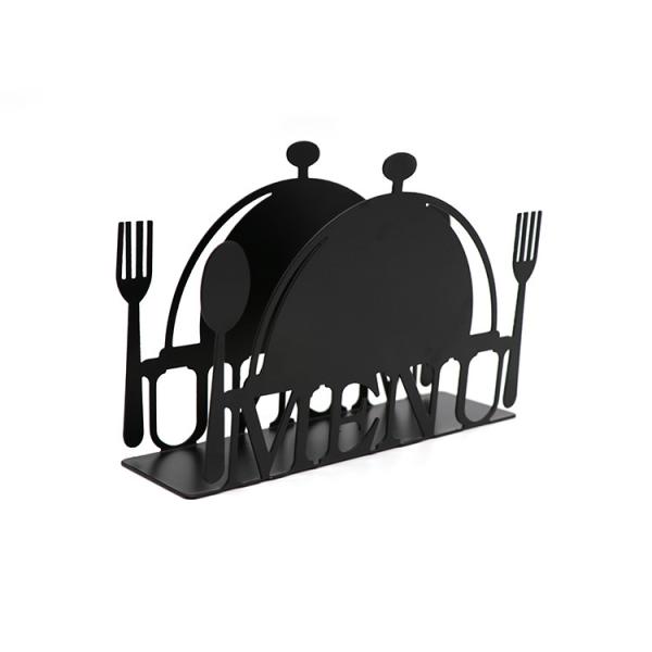 Portable Metal Napkin Holder 13.5 X 4 X 9.5 Cm Powder Coated Technique