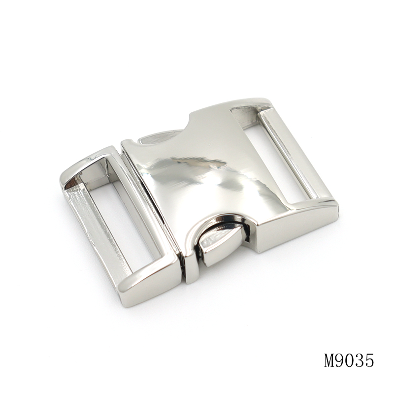 26.5 mm Metal Bag Lock Pet Collar Quick Release Buckle Silver