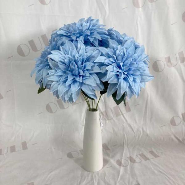 Wholesale Artificial Wedding Decoration Silk 7 Heads Dahlia Bouquets Flower