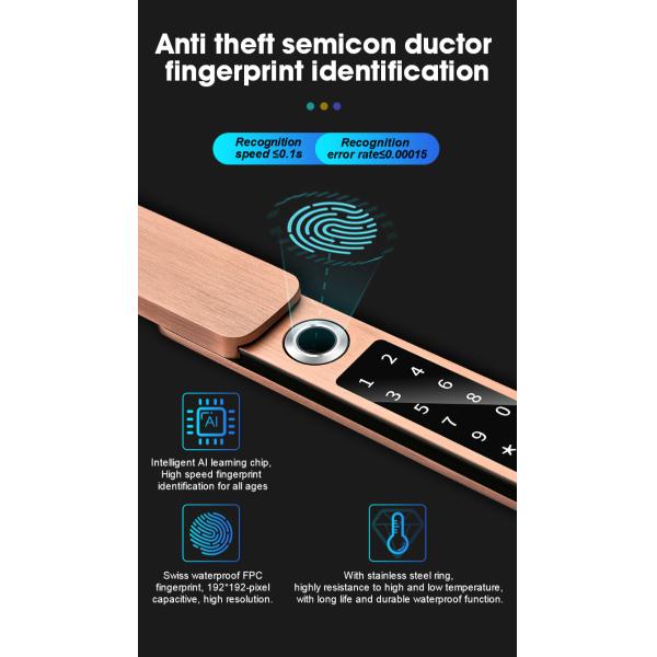 IP68 Waterproof FPC Fingerprint Smart Door Lock Bluetooth Antique