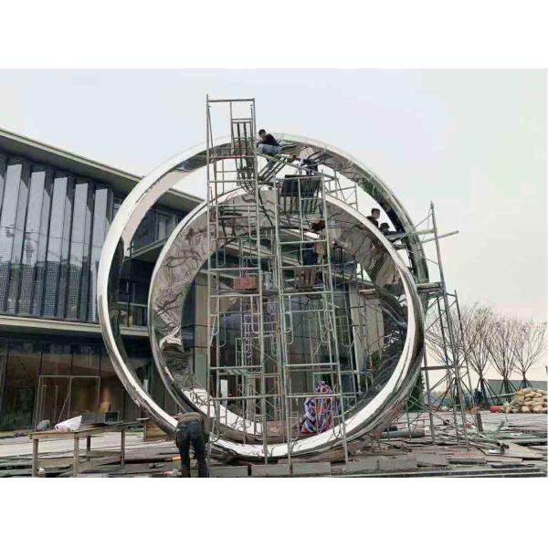 Height 5.5 Meter Polished SS Garden Ornaments Statues, Metal Art Statues