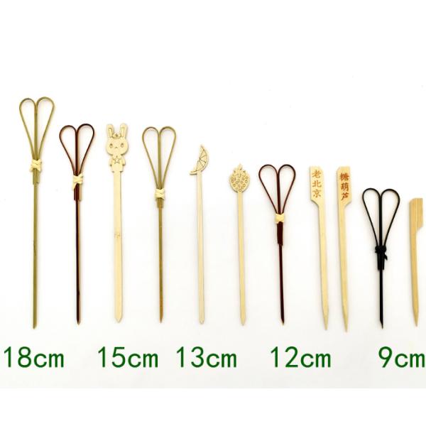 9cm Disposable Heart Shaped Decorative Bamboo Food Picks Toothpicks For Wedding