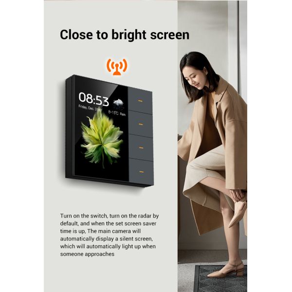 SIXWGH Smart Life Smart Touch Wall Switch 4 Gang WiFi Zigbee Panel Radar Sensor Colorful Customized Luxury Home Hotel Office