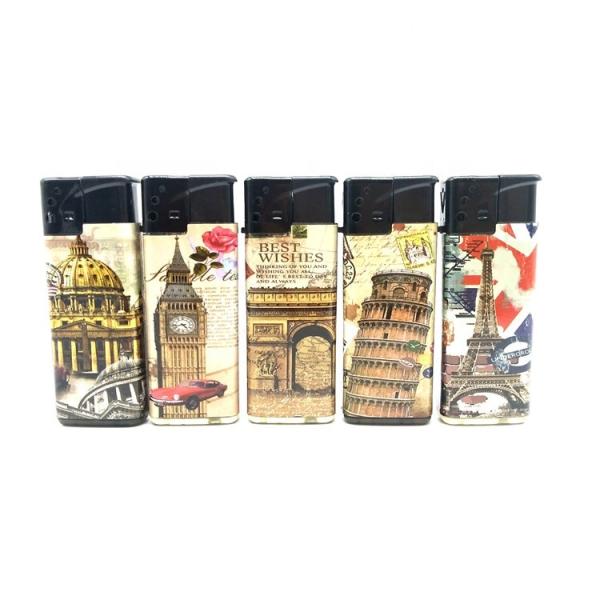 Настраиваемый логотип портативный одноразовый пластиковый ветроустойчивый сигаретный зажигалка для наружного использования