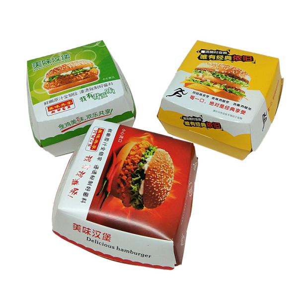 коробка белого картона 250Гсм бумажная упаковывая, покрытие коробки бургера упаковывая УЛЬТРАФИОЛЕТОВОЕ