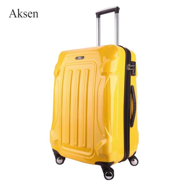 Unisex TSA Lock Luxury Urban Hard Carry-On Trolley Luggage Black Infant Plastic Suitcases with Scratch-Resistant Surface