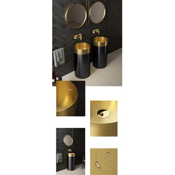 Multi Color Freestanding Stainless Steel Pedestal Sink SUS304 Material Luxury Style