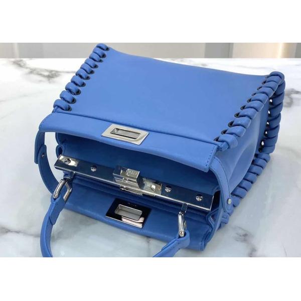 Peeakboo Classic Womens Luxury Handbag Leather Lace Woven Edge Handbag High Capicity Pure Colors Cross-Body Bag