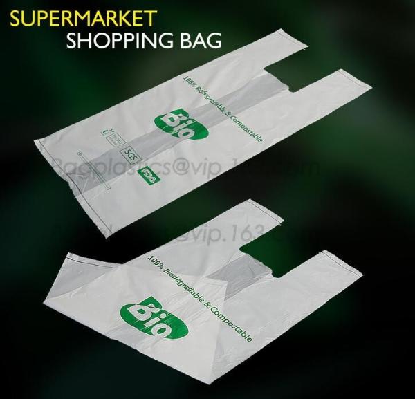 PBAT+PLA 100% Compostable Bio Degradable Vest Shopping Bags, Carrier Small Compostable 100% Oxo Biodegradable Plastic Ba
