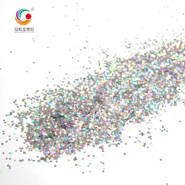Silver White Holographic Glitter Powder For Handicraft Ink Printing Wallpaper