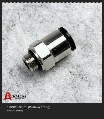 Empurrar igual da forma rápido conecta o cotovelo reto 1/8NPT-8mm dos encaixes do ar